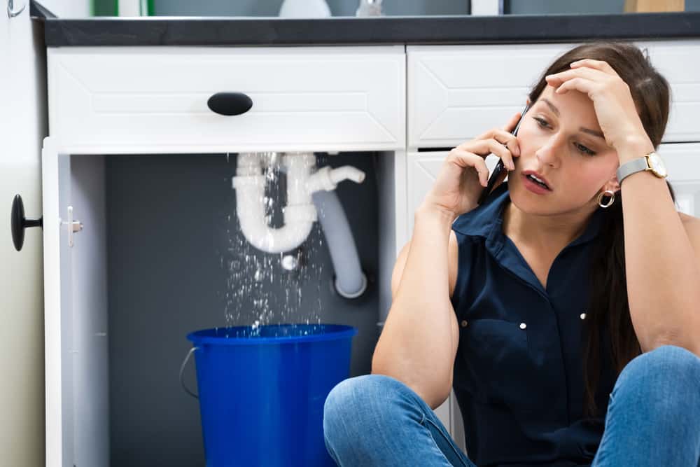 Sink Pipe Water Leak. Plumbing Damage At Home
